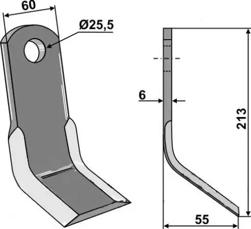 Y-Messer 213x60mm